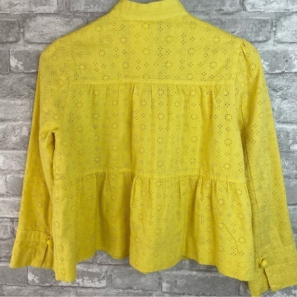Anthropologie Elevenses Yellow Eyelet Jacket - Picture 2 of 5